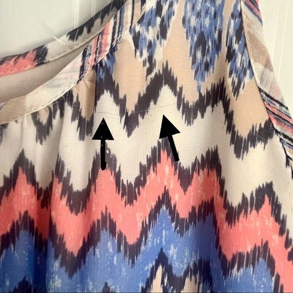 TCEC Maxi Dress Pink Blue White Tan Size Large - Picture 7 of 9